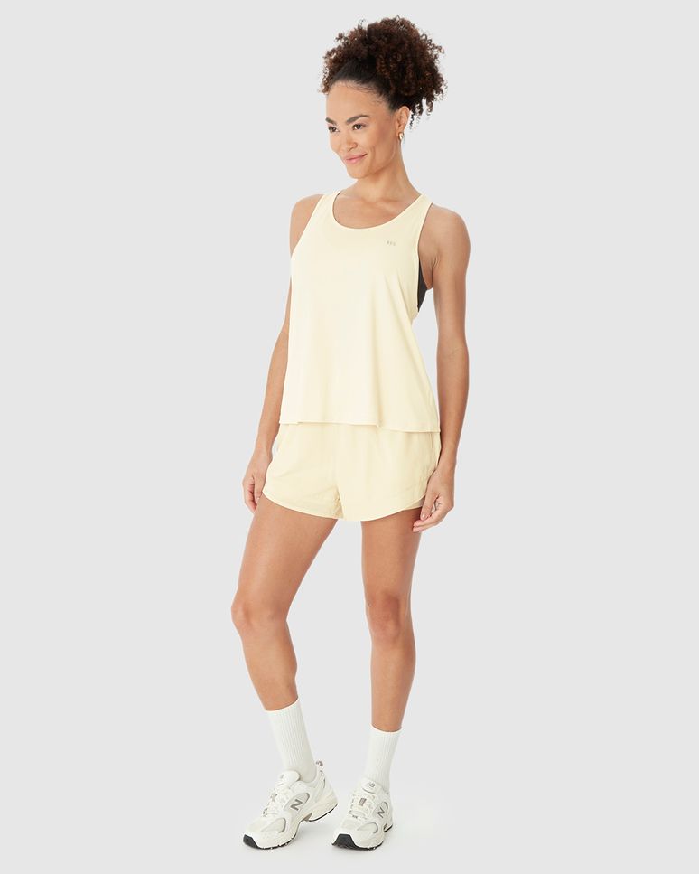 Regata Esportiva Feminina Alongada Torção Costas Malha Dry E Proteção UV50+