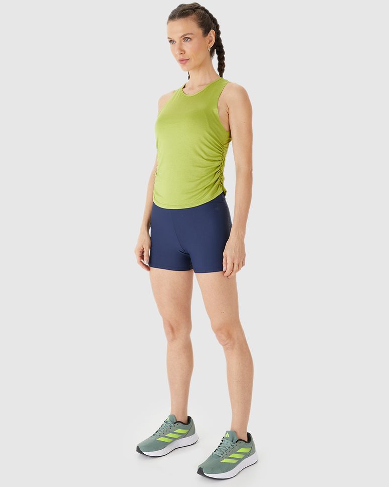 Regata Esportiva Feminina Franzido Lateral Em Viscose Stretch