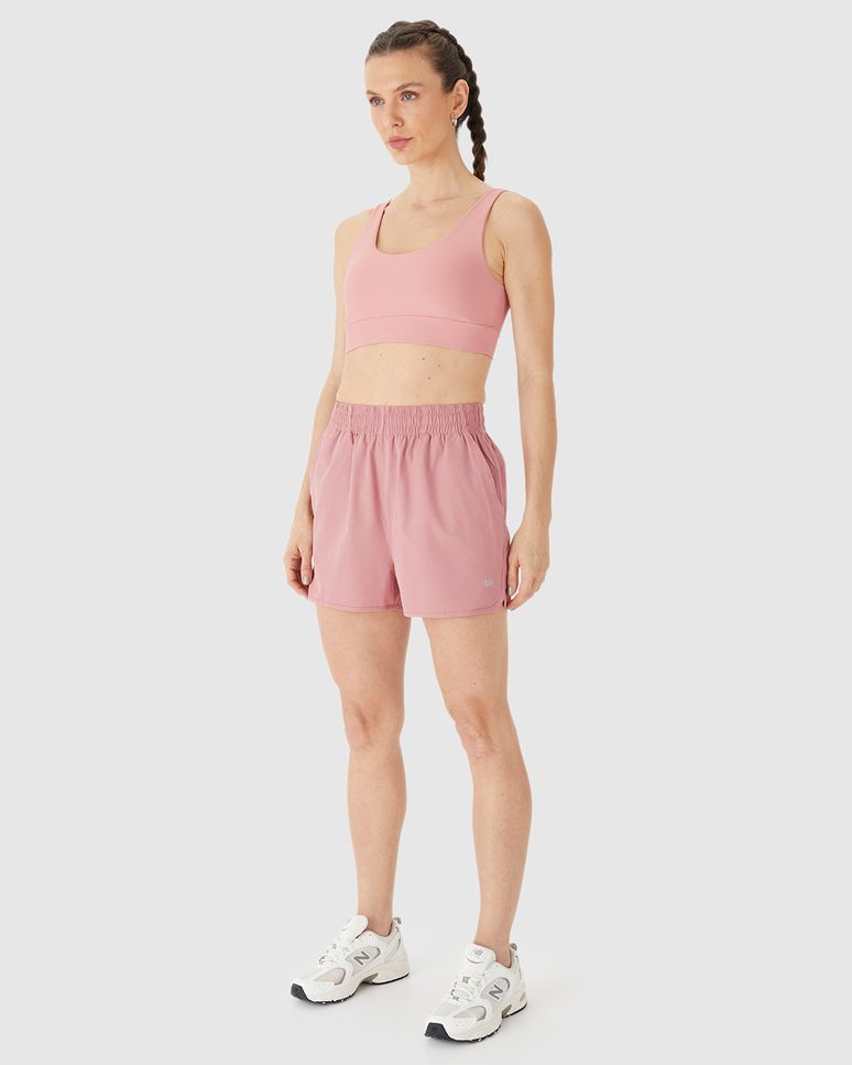 Shorts Esportivo Feminino Runner Bolso Faca Em Tafetá Com Elastano