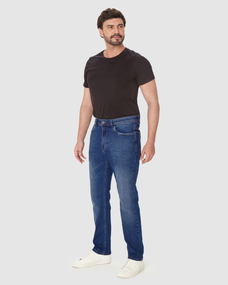 Calça Masculina Small Slim Cintura Média Em Jeans Com Elastano