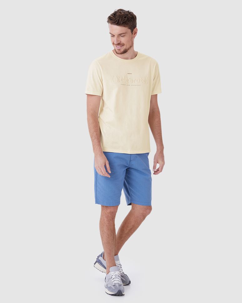 Camiseta Masculina Estampa Alto Relevo Celebrate Em Algodão