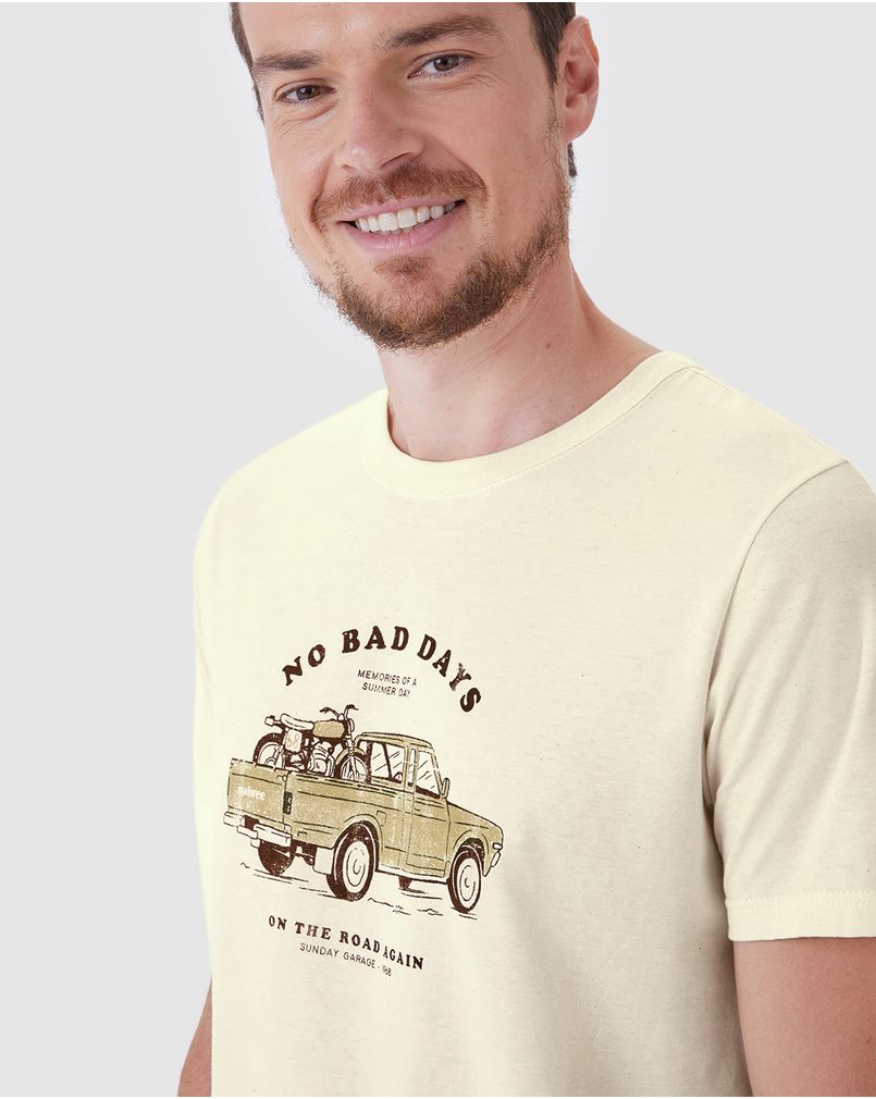 Camiseta Masculina Slim No Bad Days On The Road Again Em Algodão