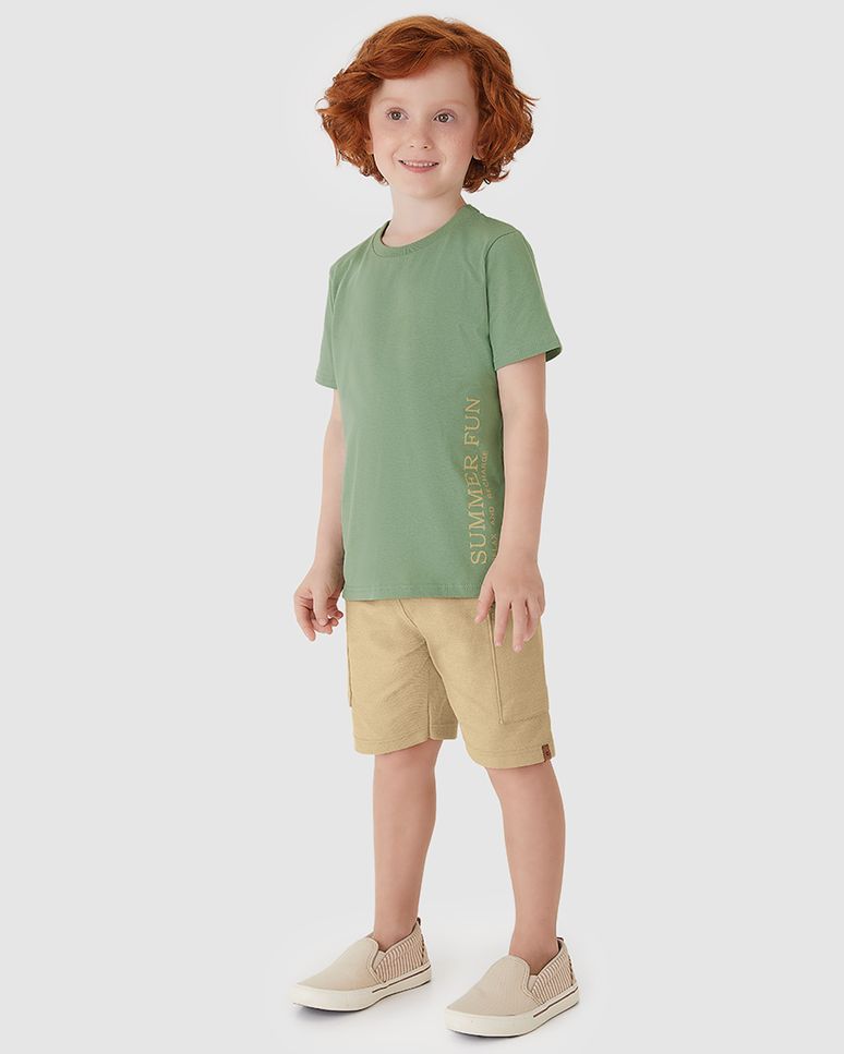 Conjunto Menino Camiseta Summer Fun Relax And Recharge - Carinhoso