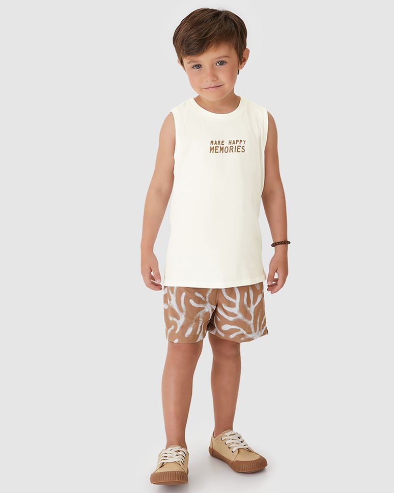 Conjunto Menino Regata Estampa Costas Summertime Em Algodão - Carinhoso