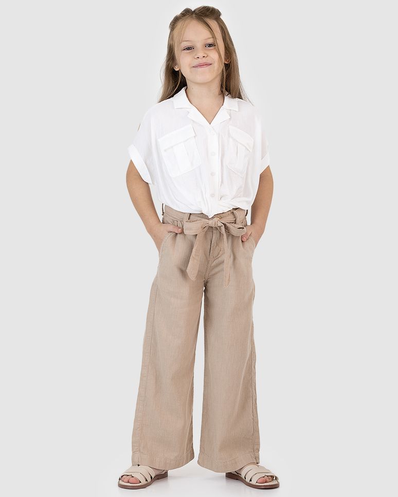Camisa Menina Box Cropped Em Viscose Poliamida - Carinhoso