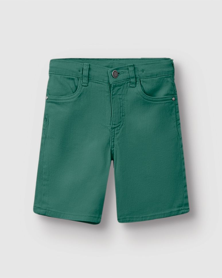Bermuda Menino Comfort Bolso Funcional Em Sarja Com Elastano - Carinhoso
