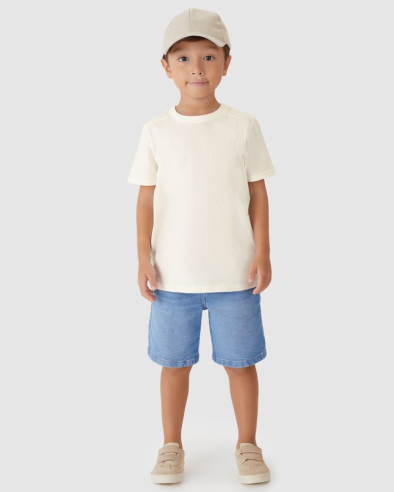 Camiseta Menino Detalhe Aplique Termocolante Em Algodão - Carinhoso