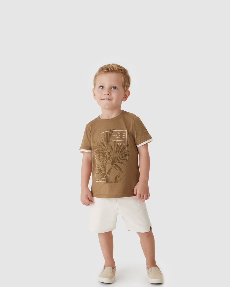 Conjunto Menino Camiseta Lifestyle Estampa HD Em Algodão - Carinhoso