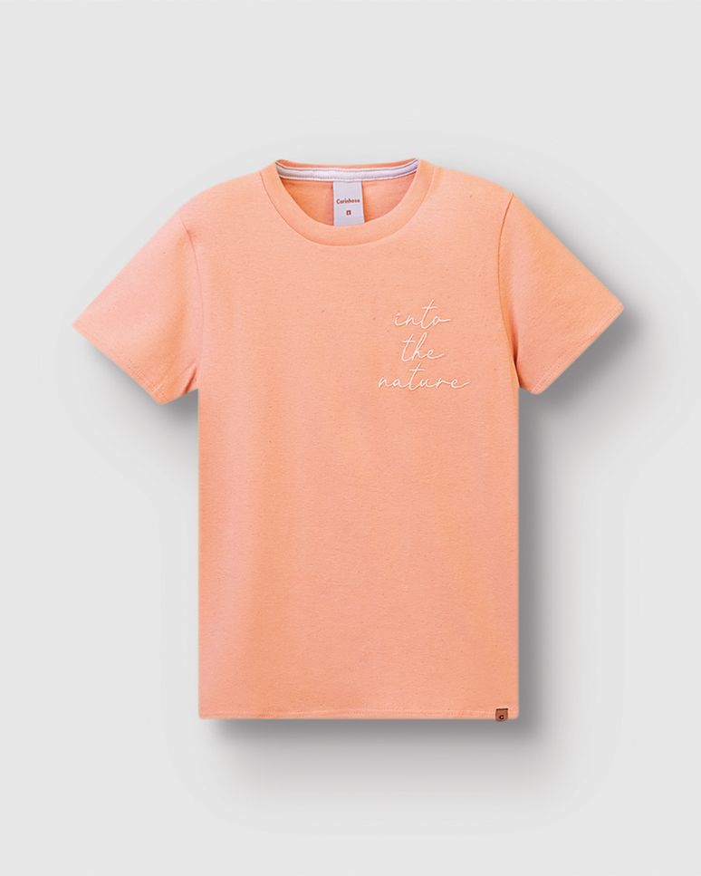 Camiseta Menino Estampa Into The Nature Em Malha Linho - Carinhoso