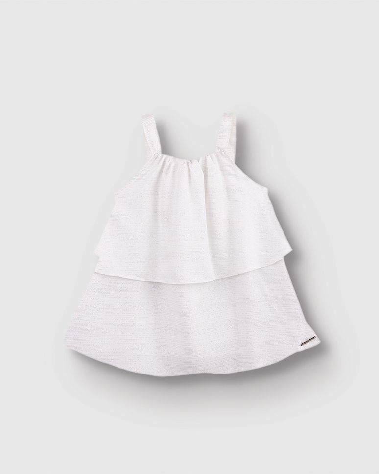 Blusa Menina Recote Reto Detalhe Babados Em Viscose Lurex - Carinhoso