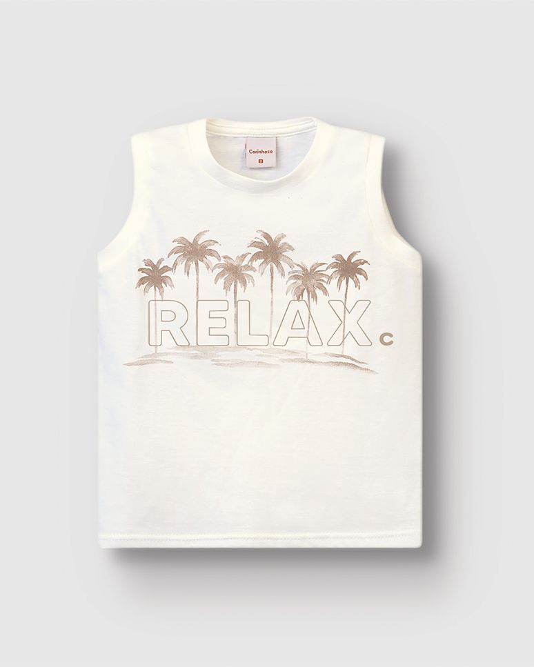 Regata Menino Estampa Relax Com Bordado Em Algodão - Carinhoso