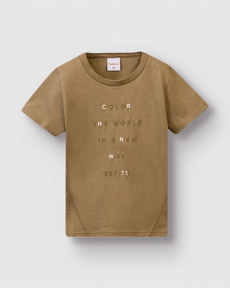 Camiseta Menino Color The World In A New Way Em Algodão - Carinhoso