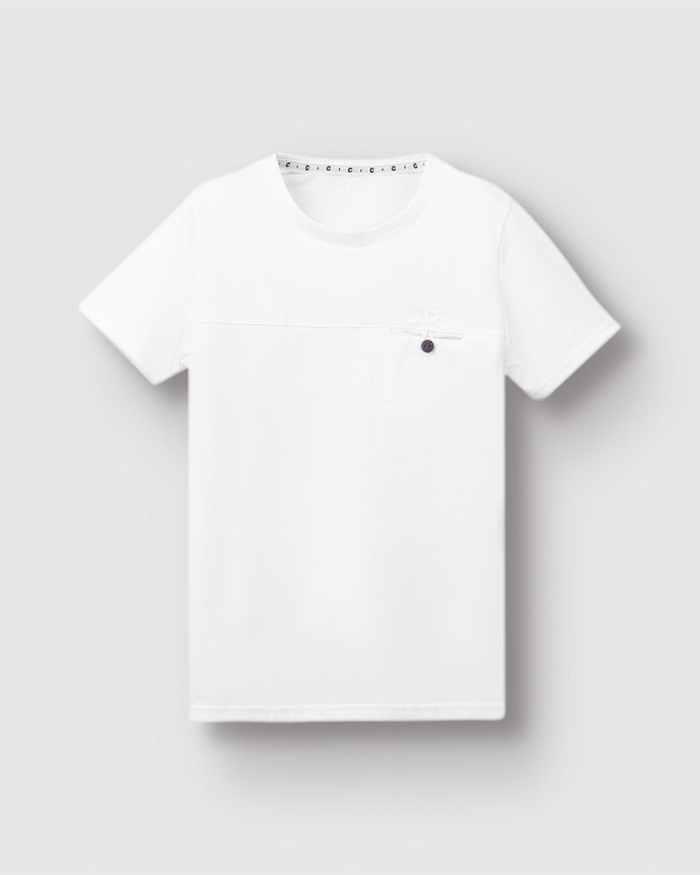 Camiseta Menino Botão No Peitoral Em Algodão Carinhoso