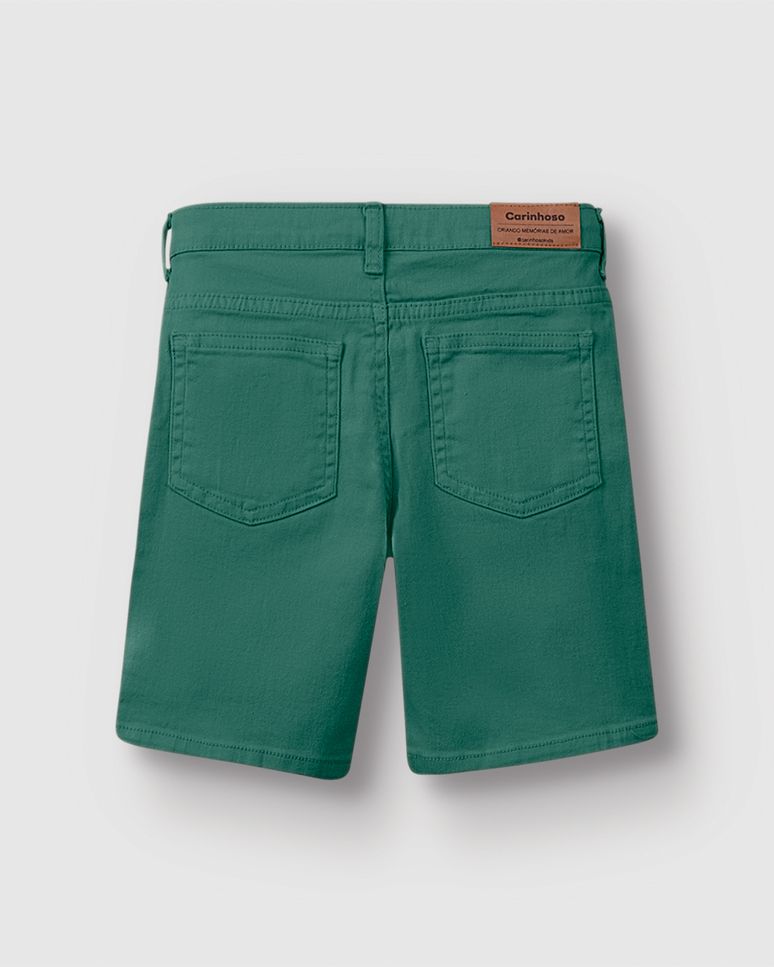 Bermuda Menino Comfort Bolso Funcional Em Sarja Com Elastano - Carinhoso