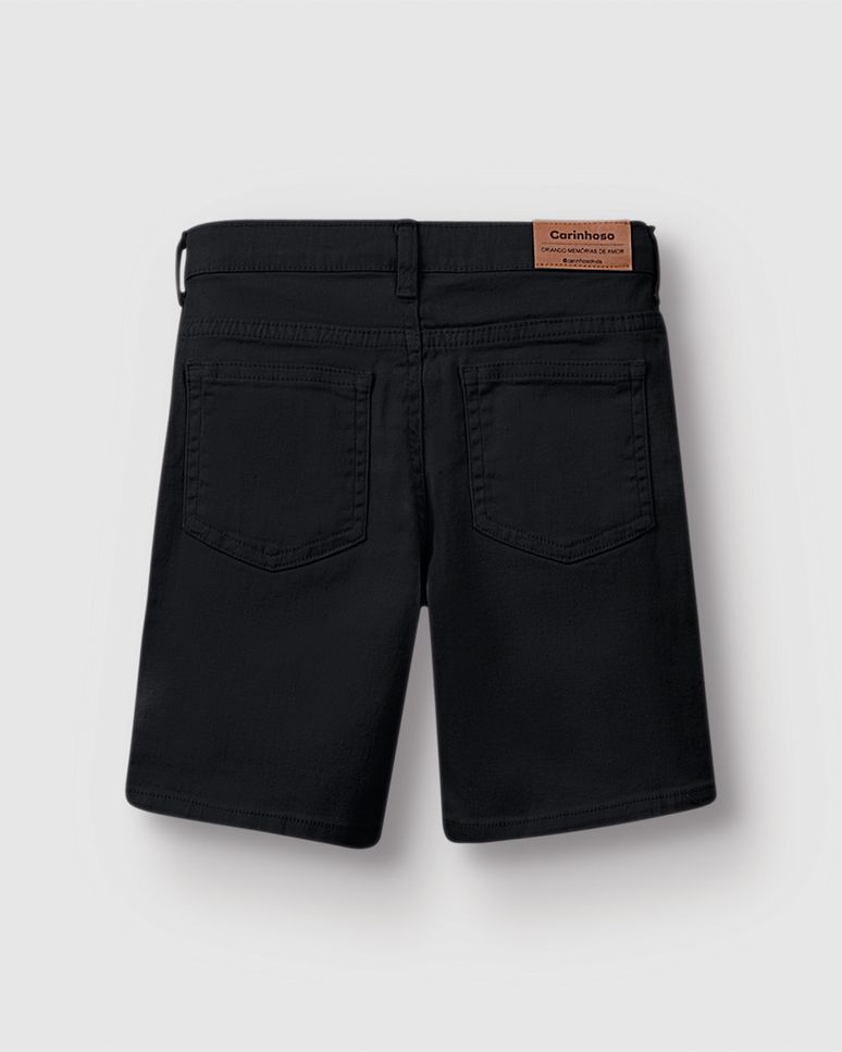 Bermuda Menino Comfort Bolso Funcional Em Sarja Com Elastano - Carinhoso