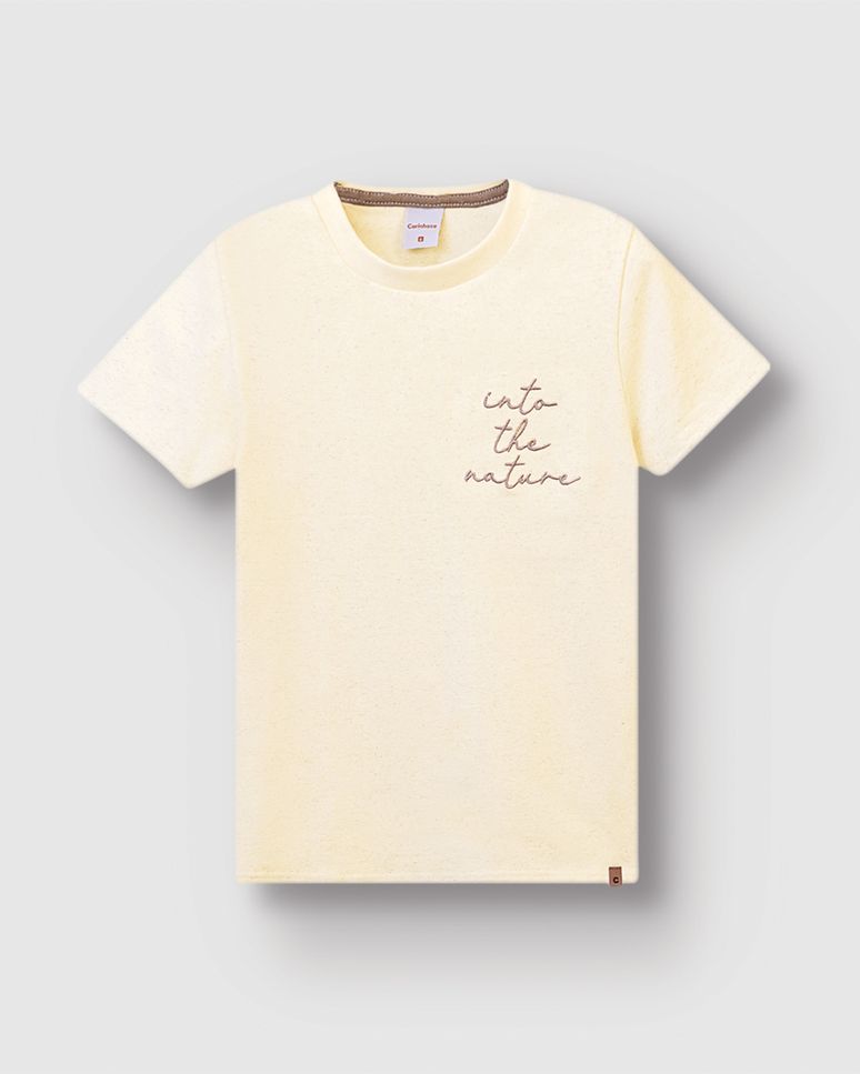 Camiseta Menino Estampa Into The Nature Em Malha Linho - Carinhoso