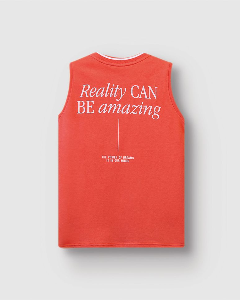 Regata Menino Estampa Lettering Nas Costas Em Algodão - Carinhoso