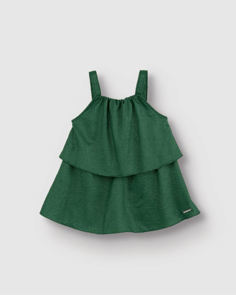 Blusa Menina Recote Reto Detalhe Babados Em Viscose Lurex - Carinhoso