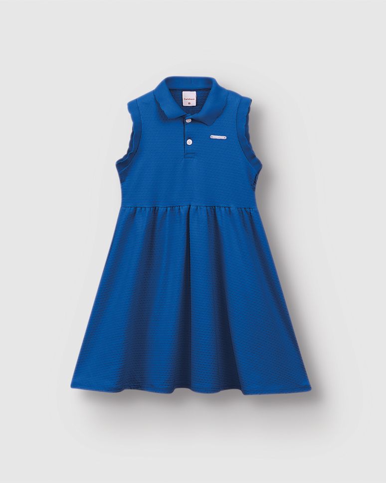 Vestido Polo Menina Rodado Em Malha Texturizada - Carinhoso