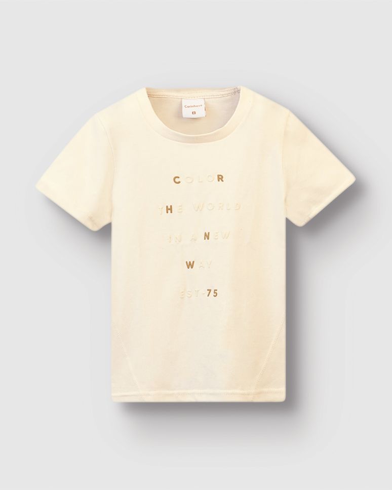 Camiseta Menino Color The World In A New Way Em Algodão - Carinhoso