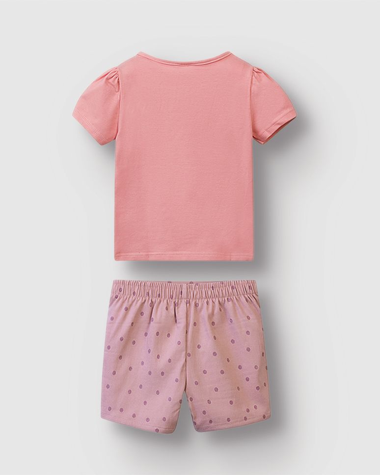 Conjunto Menina Blusa E Saia Estampa Poá Em Bengaline - Carinhoso