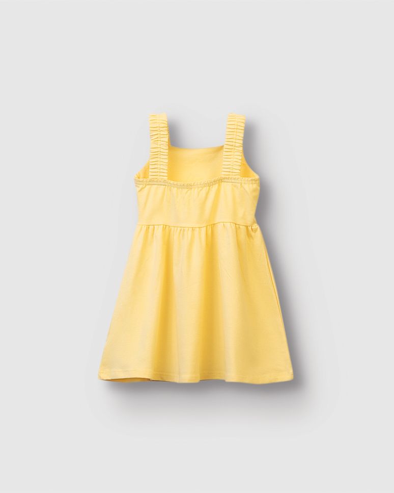 Vestido Menina Rodado Decote Com Bordado Em Algodão - Carinhoso