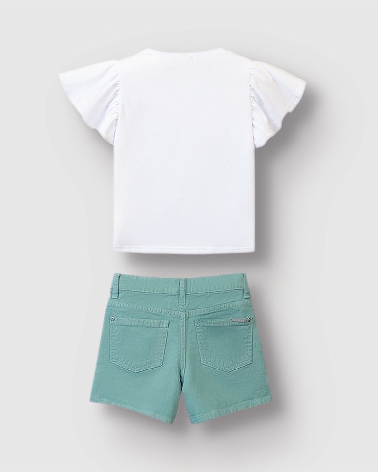Conjunto Menina Blusa Live Life In Full Bloom Em Algodão - Carinhoso