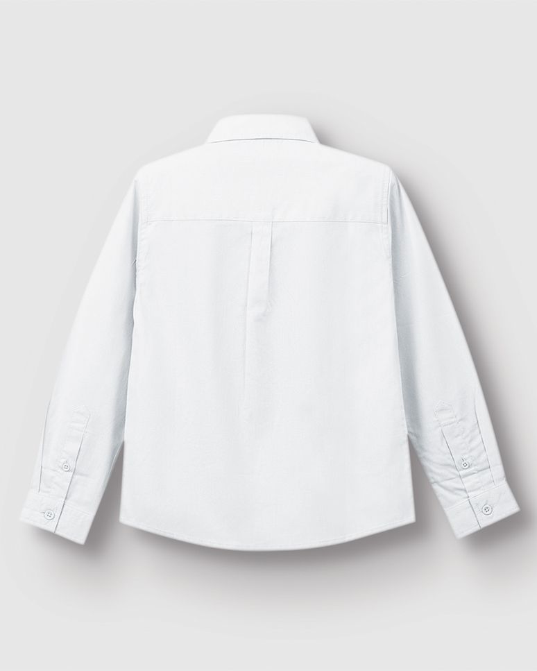 Camisa Menino Manga Longa Bordado Peitoral Em Tricoline - Carinhoso
