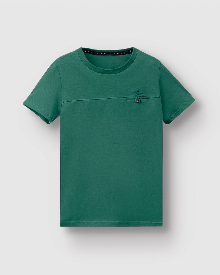 Camiseta Menino Botão No Peitoral Em Algodão Carinhoso