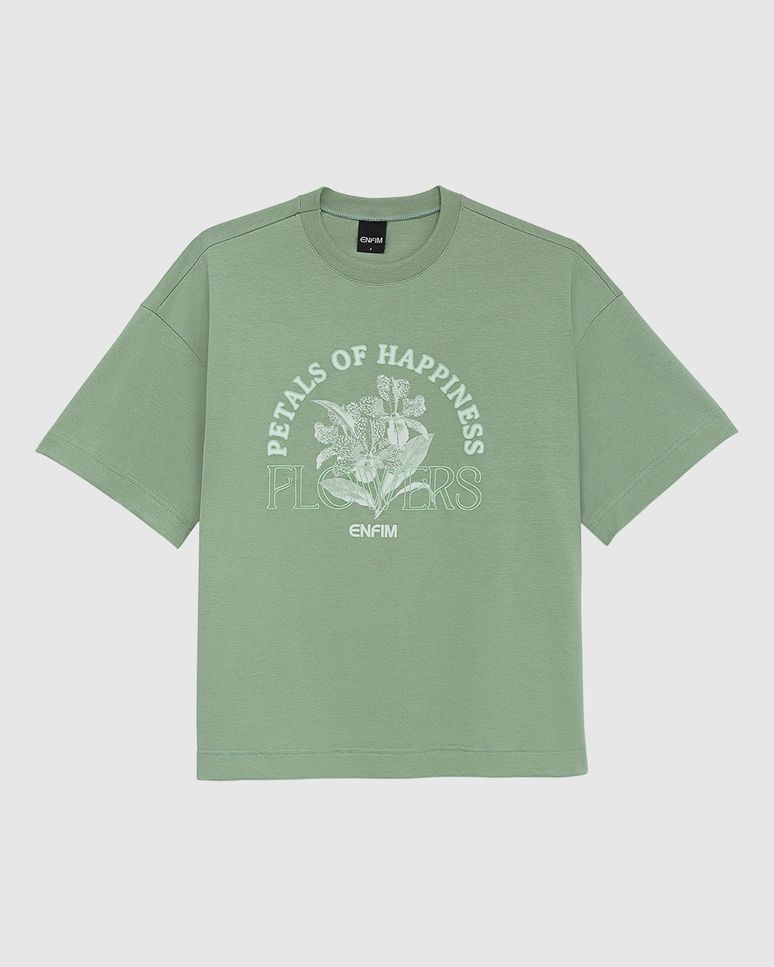 Camiseta Ampla Feminina Petals Of Happiness Flowers Em Algodão - ENFIM