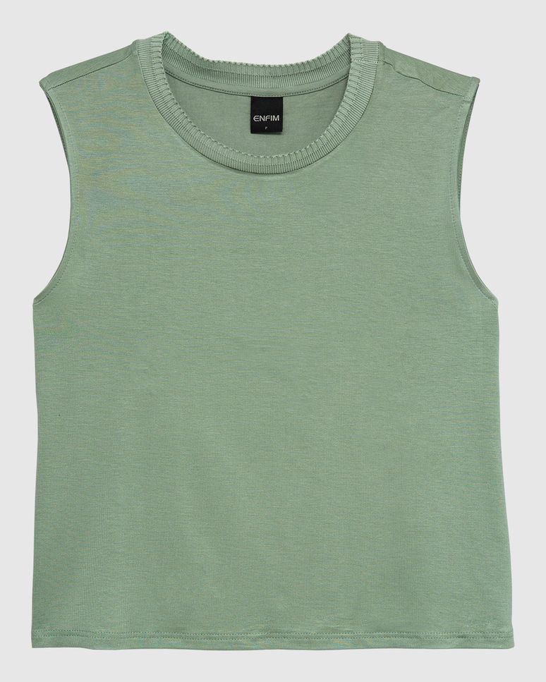 Blusa Básica Feminina Decote Redondo Em Malha Viscose Stretch - ENFIM