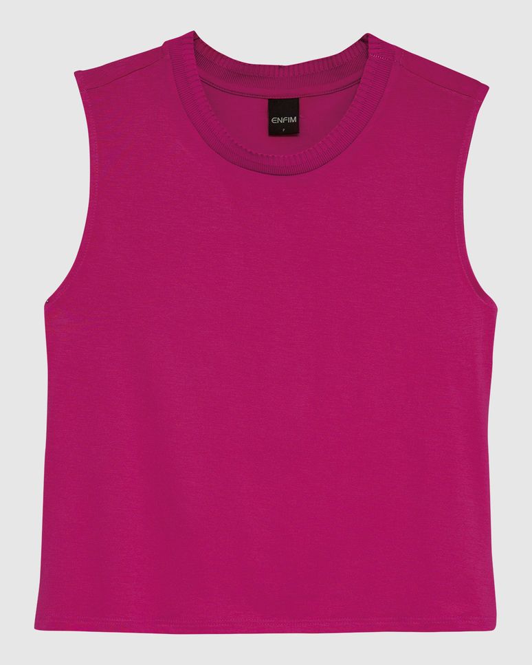 Blusa Básica Feminina Decote Redondo Em Malha Viscose Stretch - ENFIM