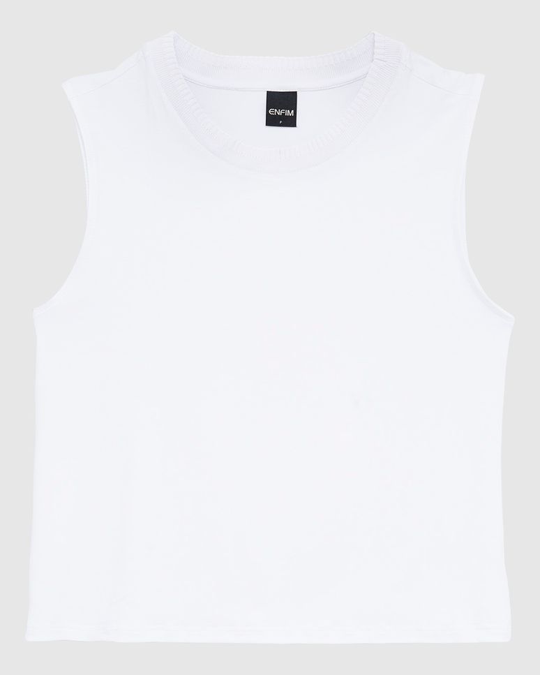 Blusa Básica Feminina Decote Redondo Em Malha Viscose Stretch - ENFIM