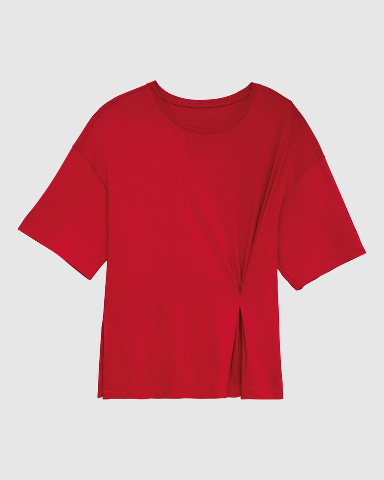 Blusa Feminina Ampla Detalhe Franzido Em Malha Viscose Stretch - ENFIM