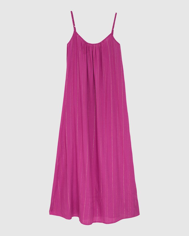 Vestido Longo Feminino Alça Fina Amarração Nas Costas Viscose Lurex - ENFIM