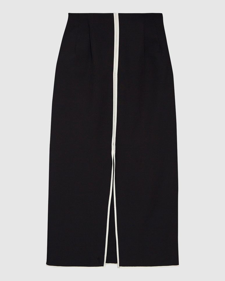 Saia Midi Feminina Lápis Com Fenda E Pences Em Tecido Alfaiataria - ENFIM