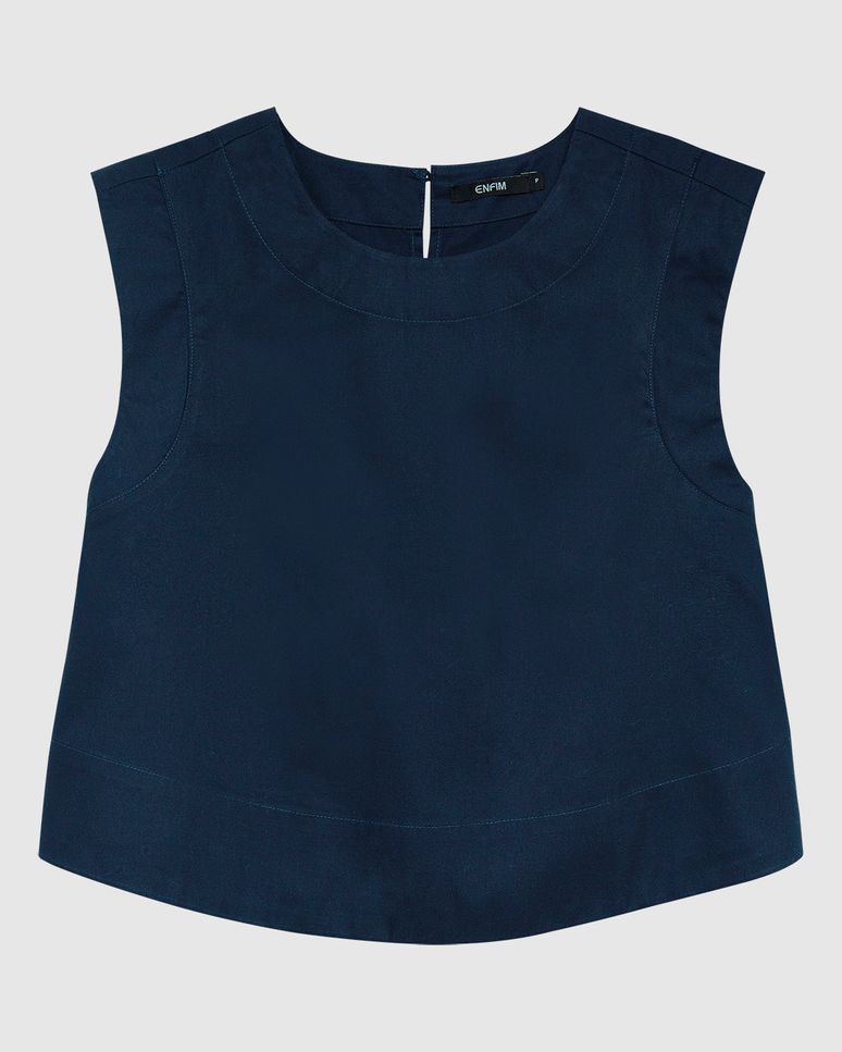 Regata Feminina Abertura Nas Costas Em Algodão Sarjado - ENFIM