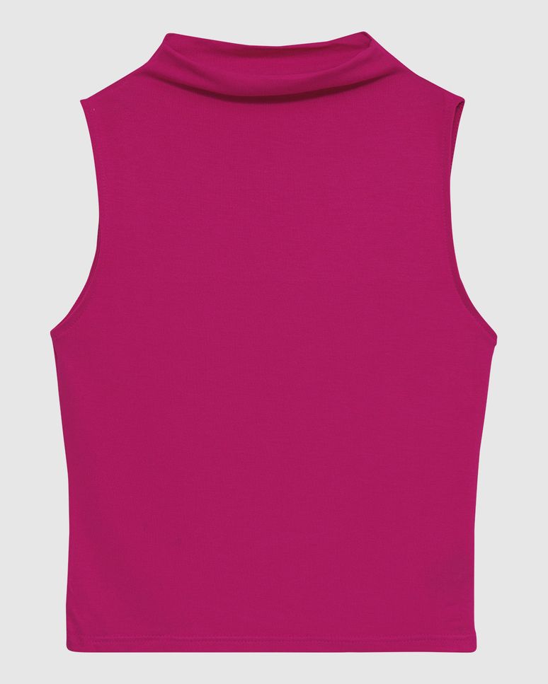 Regata Justa Feminina Gola Alta Sem Manga Em Malha Viscose Stretch - ENFIM