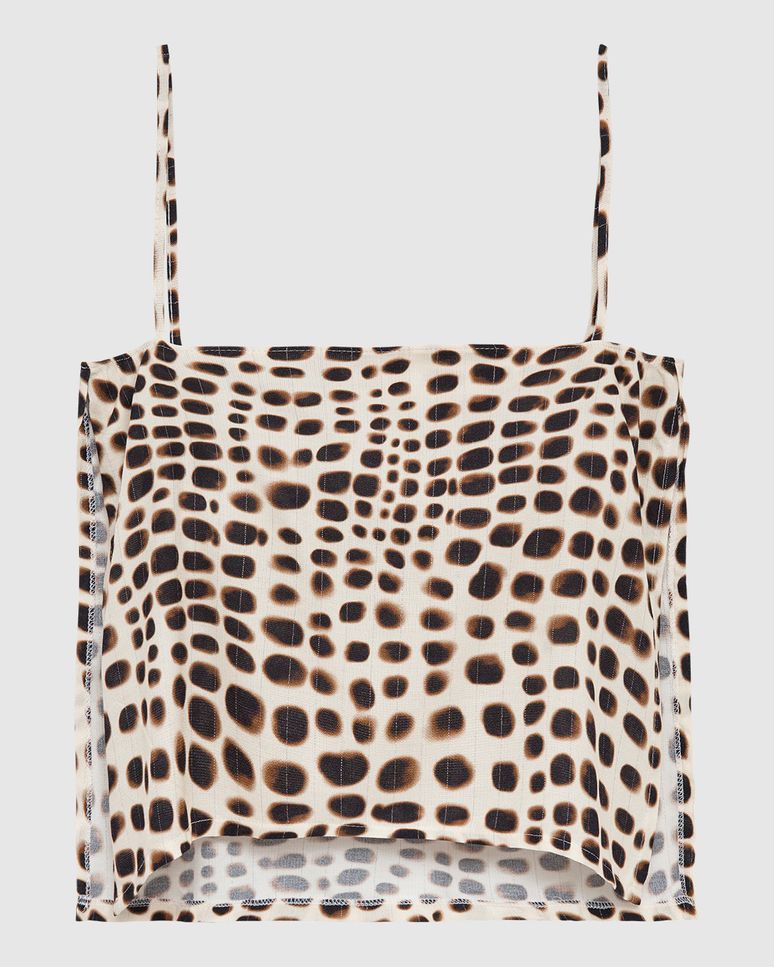 Regata Ampla Feminina Alça Fina Fenda Lateral Em Viscose Lurex - ENFIM