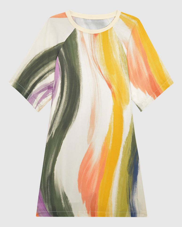 Vestido Feminino Estampado Decote Retilínea Bolso Lateral Em Viscose - ENFIM