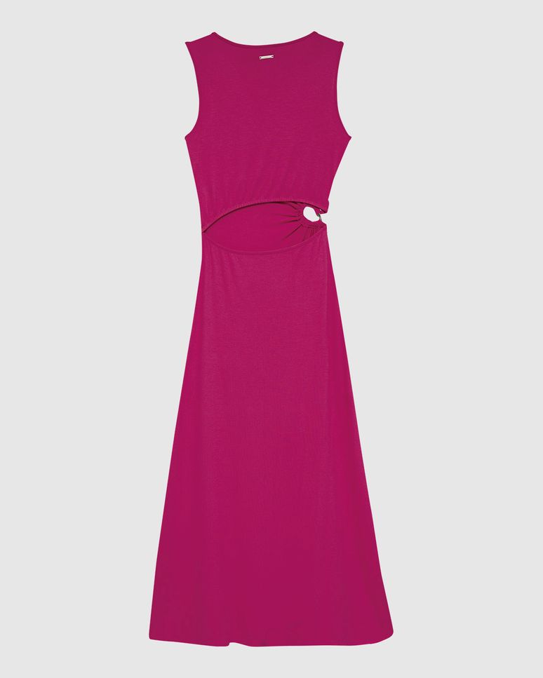 Vestido Midi Feminino Detalhe Vazado Com Argola Em Viscose Stretch - ENFIM