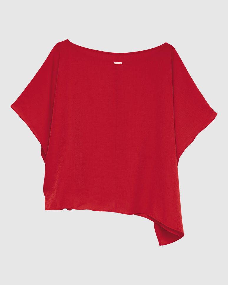 Blusa Feminina Assimétrica Em Tecido Acetinado Texturizado - ENFIM