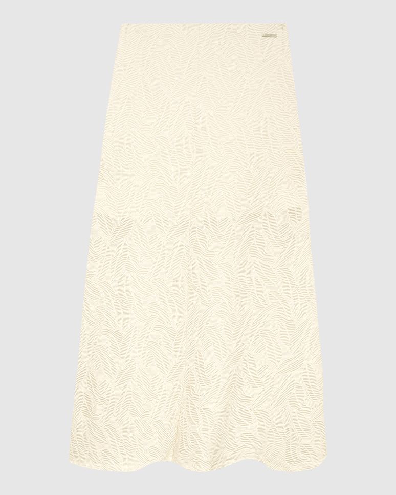 Saia Midi Feminina Evasê Em Malha Renda Stretch - ENFIM