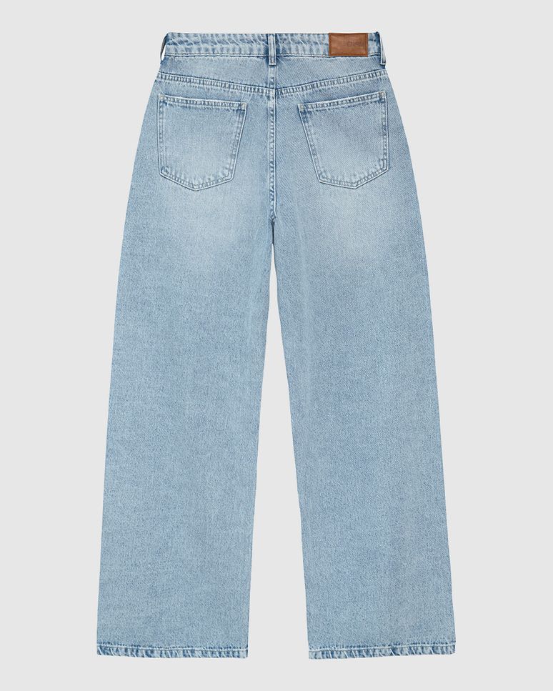 Calça Wide Leg Feminina Aplique Rebite Em Jeans 100% Algodão - ENFIM