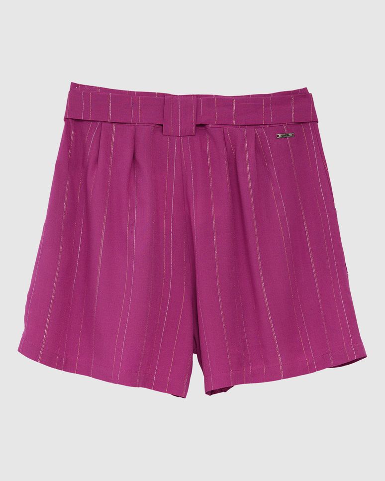 Shorts Feminino Amplo Acompanha Faixa Em Viscose Lurex - ENFIM