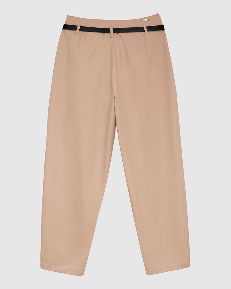 Calça Feminina Paper Bag Acompanha Cinto Em Algodão Sarjado - ENFIM