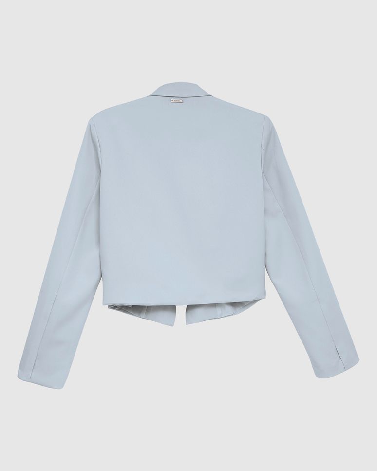 Blazer Cropped Feminino Manga Longa Em Tecido Alfaiataria - ENFIM