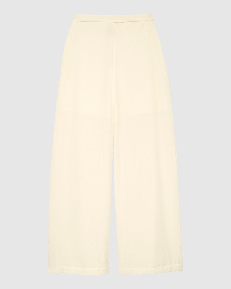 Calça Feminina Pantalona Cinto Com Corrente Em Tecido Acetinado - ENFIM