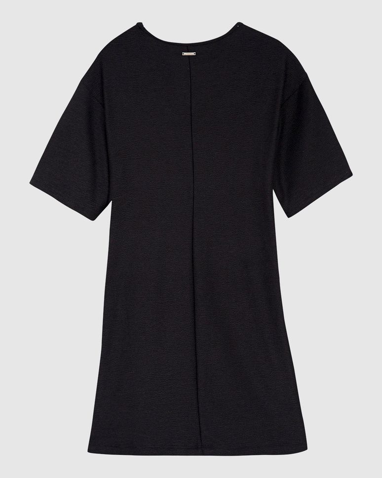 Vestido Feminino Amplo Detalhe Franzido Em Malha Texturizada - ENFIM