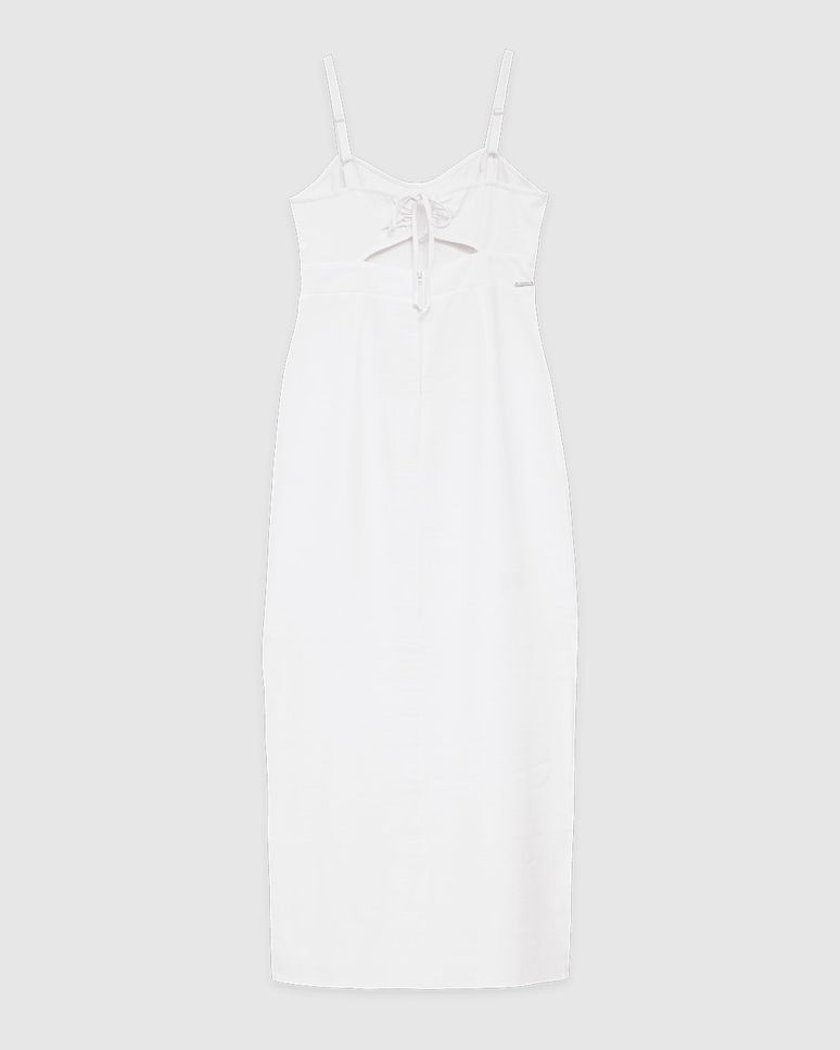 Vestido Longo Feminino Amarração Costas Em Viscose Sarjada - ENFIM